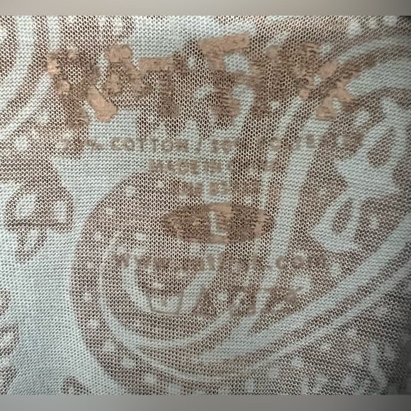 Rat Fink- Paisley burn out, Ladies Fitted blue with black imprint,‎ Size: Large - Picture 3 of 4